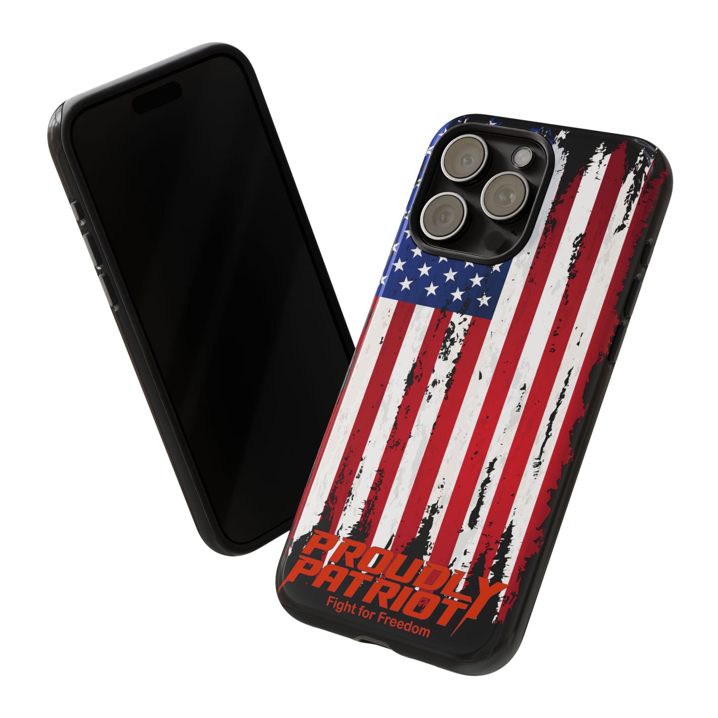 Distressed Flag Black, Patriotic Phone Case for Proud Americans, USA Flag Phone Cover, Tough Cases for Veterans, Independence Day Gift