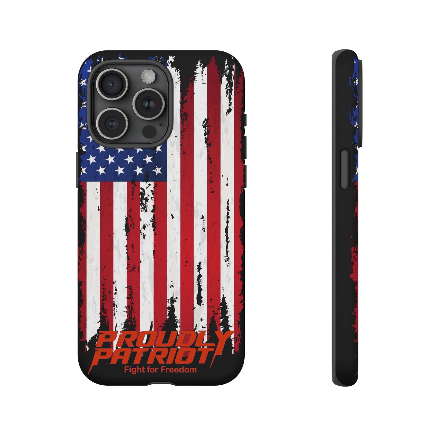 Distressed Flag Black, Patriotic Phone Case for Proud Americans, USA Flag Phone Cover, Tough Cases for Veterans, Independence Day Gift