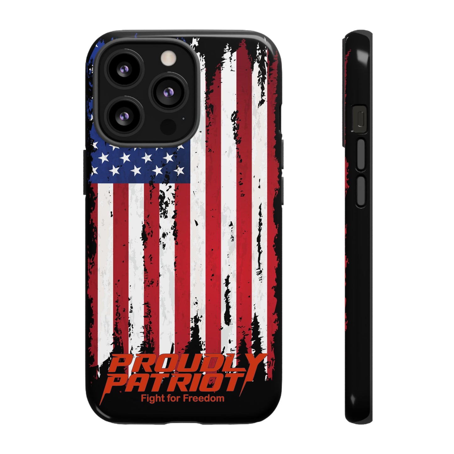 Distressed Flag Black, Patriotic Phone Case for Proud Americans, USA Flag Phone Cover, Tough Cases for Veterans, Independence Day Gift