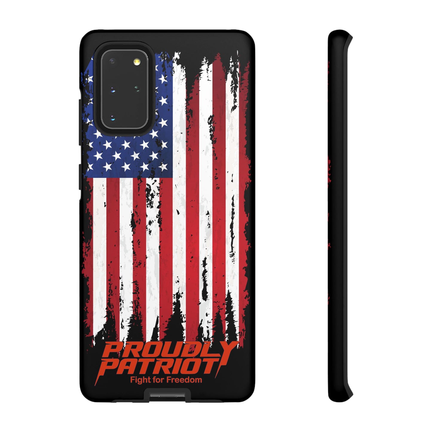 Distressed Flag Black, Patriotic Phone Case for Proud Americans, USA Flag Phone Cover, Tough Cases for Veterans, Independence Day Gift