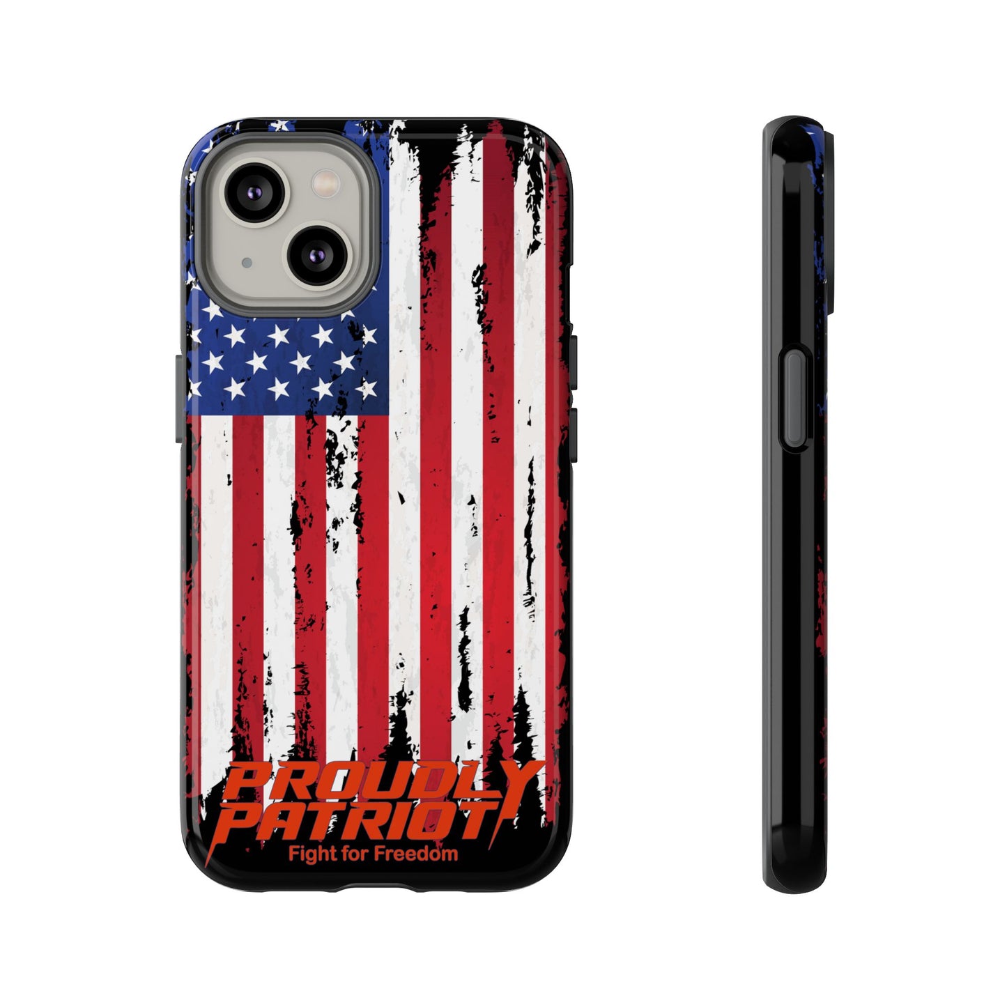Distressed Flag Black, Patriotic Phone Case for Proud Americans, USA Flag Phone Cover, Tough Cases for Veterans, Independence Day Gift