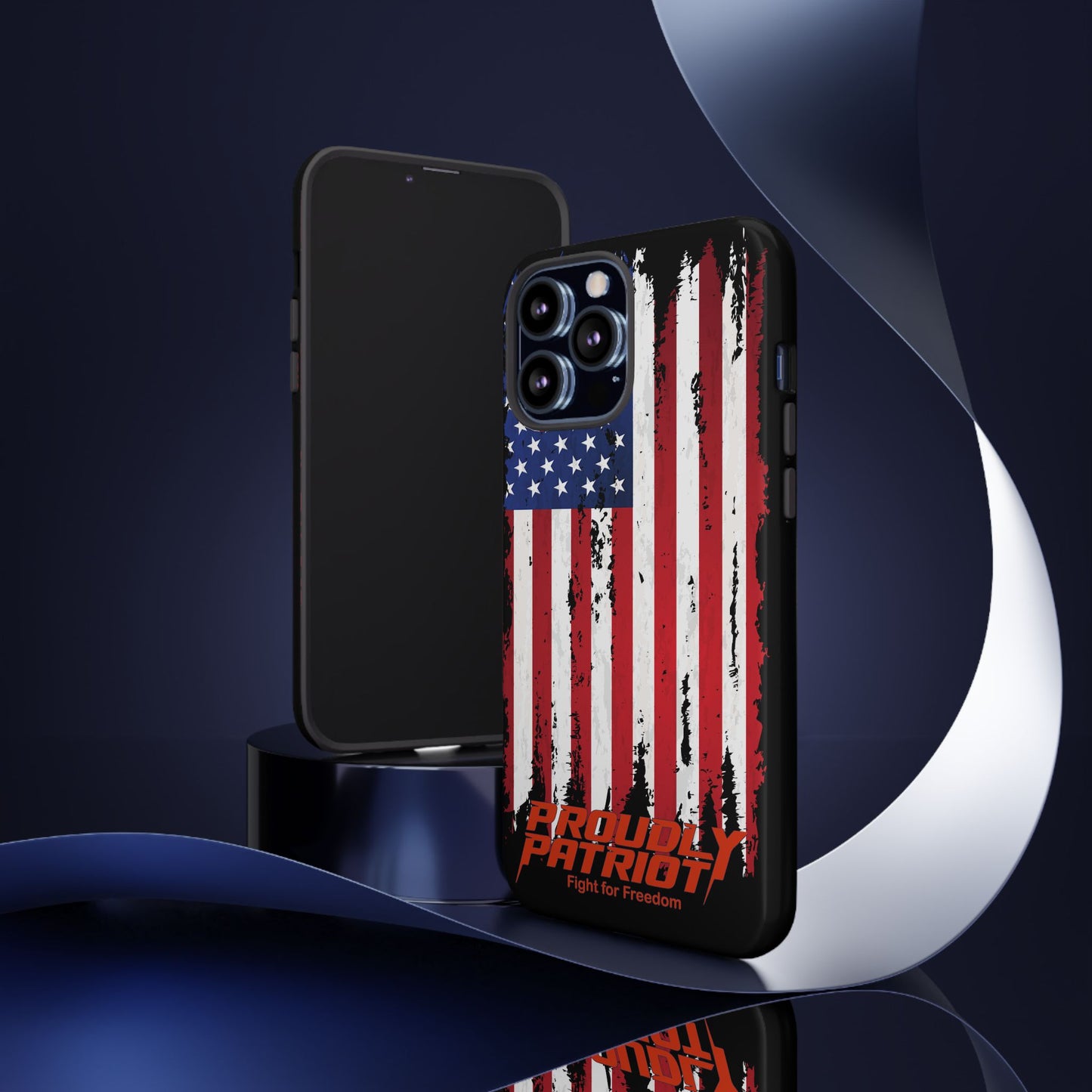 Distressed Flag Black, Patriotic Phone Case for Proud Americans, USA Flag Phone Cover, Tough Cases for Veterans, Independence Day Gift