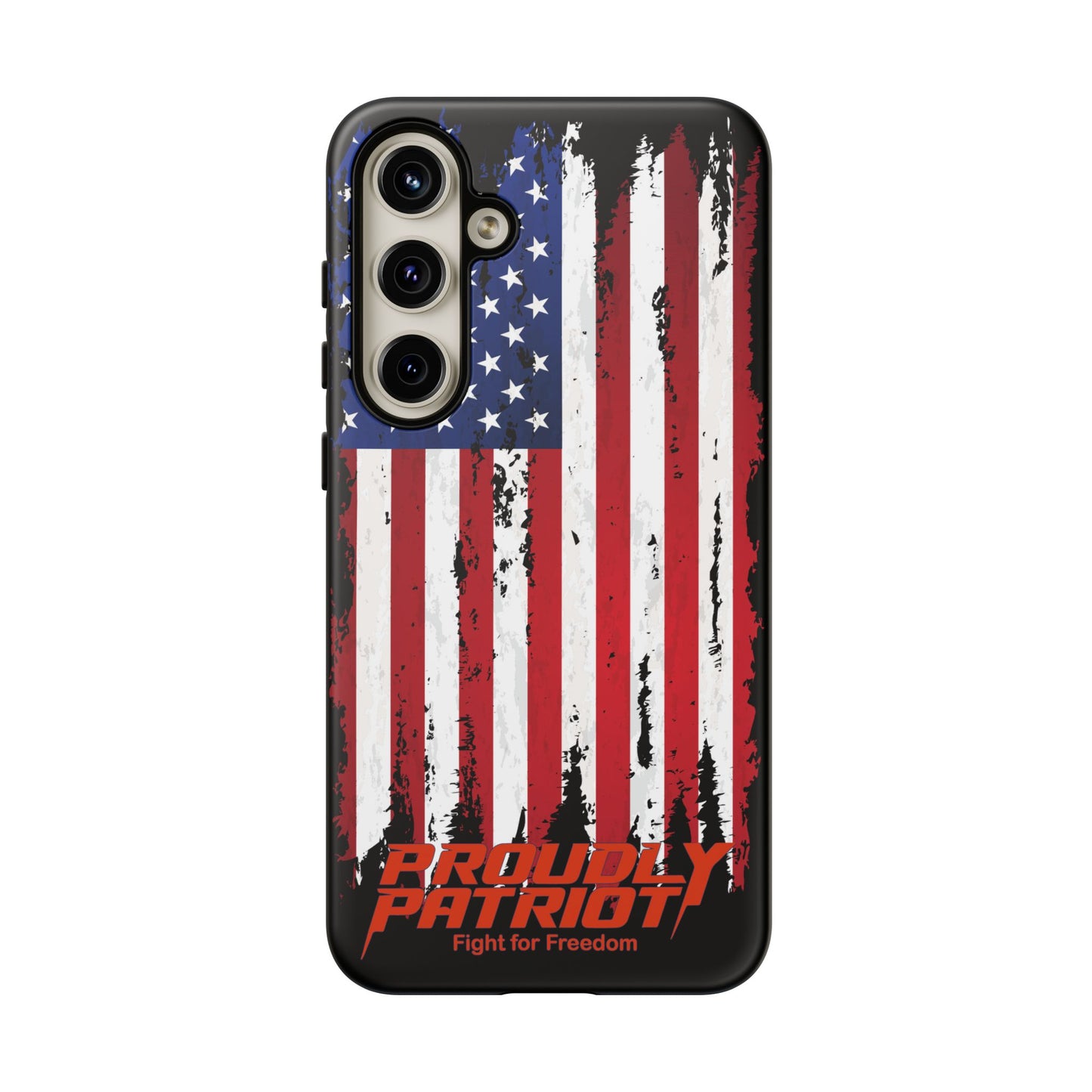 Distressed Flag Black, Patriotic Phone Case for Proud Americans, USA Flag Phone Cover, Tough Cases for Veterans, Independence Day Gift