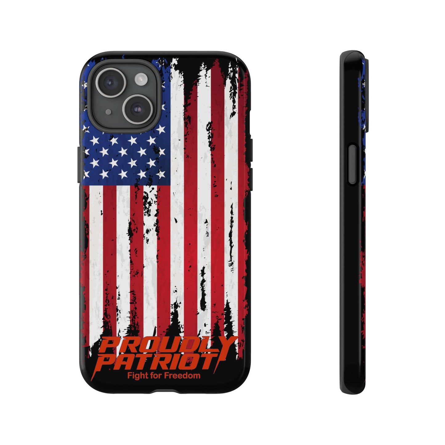 Distressed Flag Black, Patriotic Phone Case for Proud Americans, USA Flag Phone Cover, Tough Cases for Veterans, Independence Day Gift