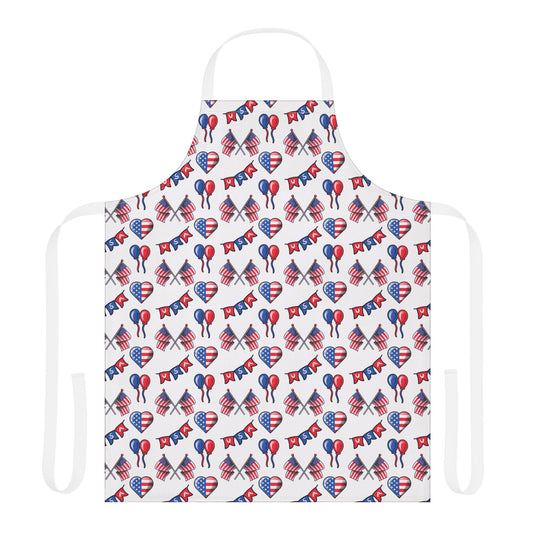 Heart USA Apron with 5-Color Straps | Perfect for Celebrations, BBQs, and Everyday Cooking | Makes a Great Gift for Chefs and Foodies