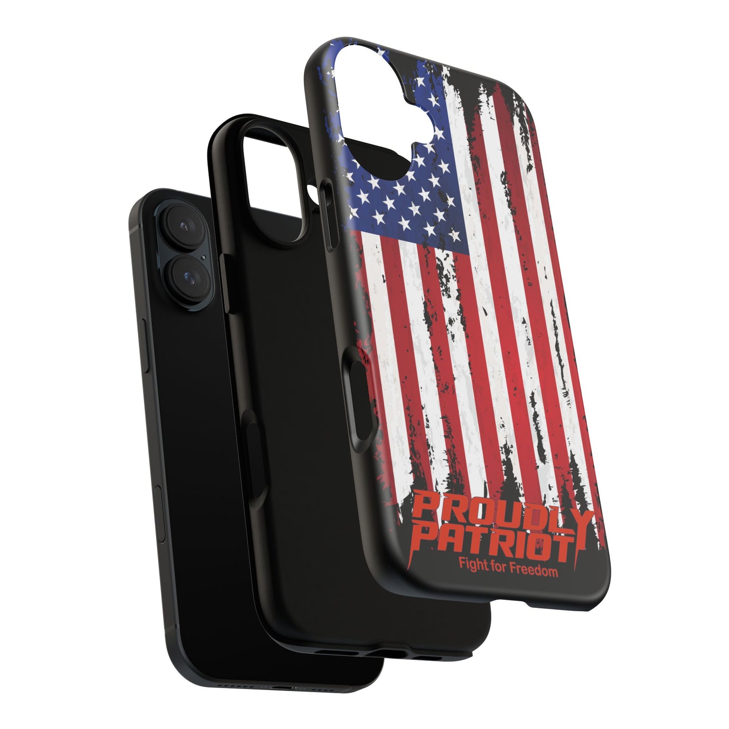 Distressed Flag Black, Patriotic Phone Case for Proud Americans, USA Flag Phone Cover, Tough Cases for Veterans, Independence Day Gift