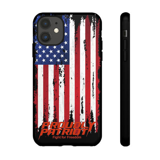 Distressed Flag Black, Patriotic Phone Case for Proud Americans, USA Flag Phone Cover, Tough Cases for Veterans, Independence Day Gift