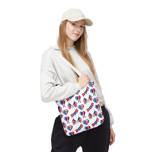 Patriotic Tote Bag - Perfect for Holidays, Grocery Runs, Beach Days, Festivals, USA Pride, Red White and Blue
