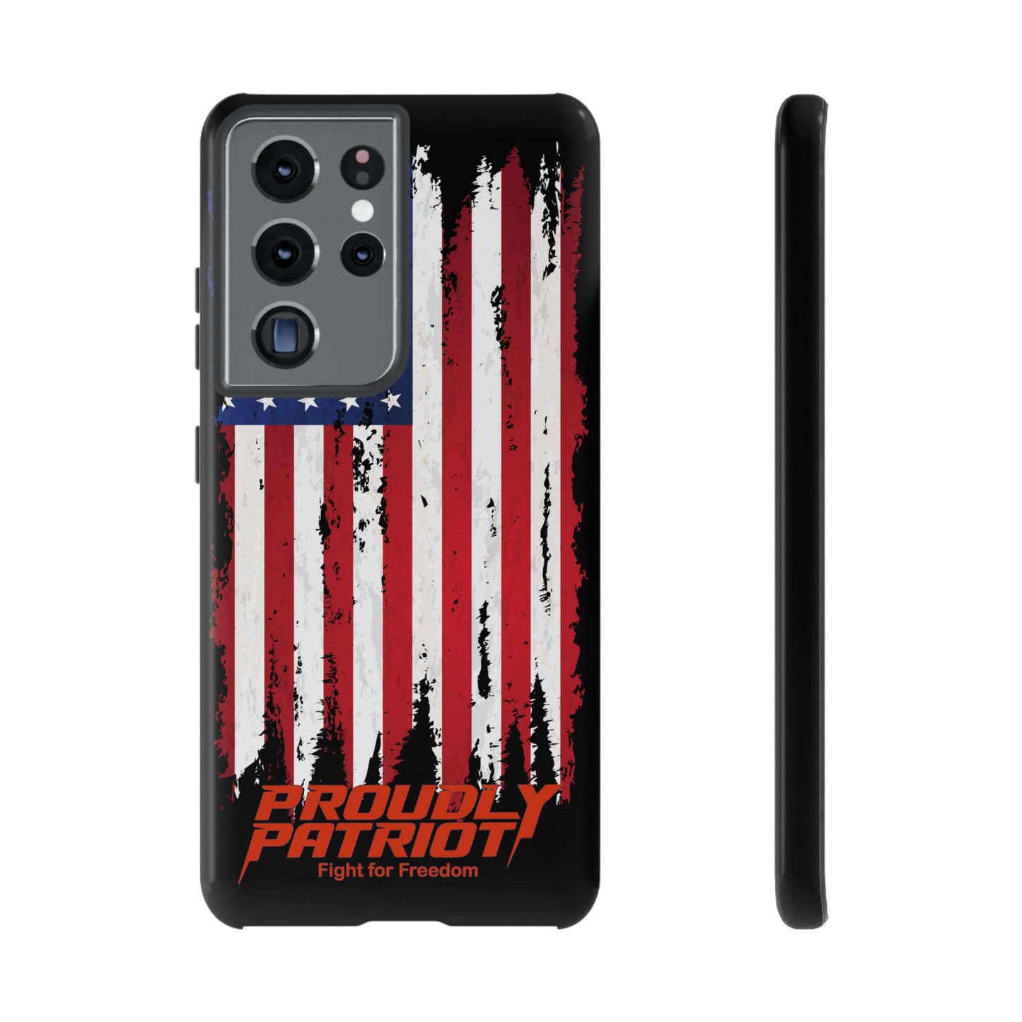 Distressed Flag Black, Patriotic Phone Case for Proud Americans, USA Flag Phone Cover, Tough Cases for Veterans, Independence Day Gift