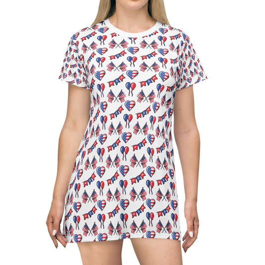 USA Hearts T-Shirt Dress