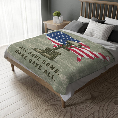 All Gave Some Velveteen Microfiber Blanket