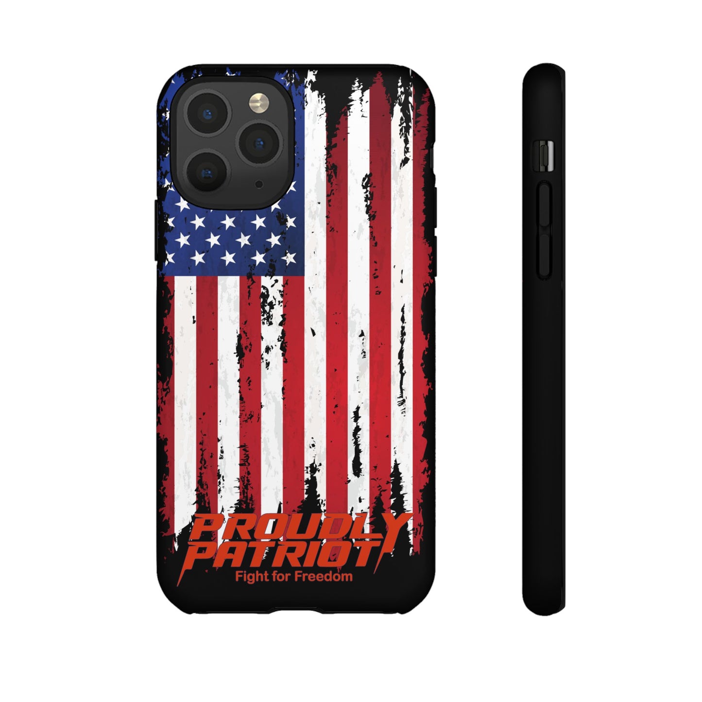 Distressed Flag Black, Patriotic Phone Case for Proud Americans, USA Flag Phone Cover, Tough Cases for Veterans, Independence Day Gift