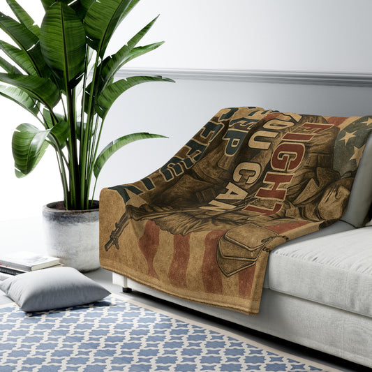 Patriotic Soldier Tribute Blanket Sherpa
