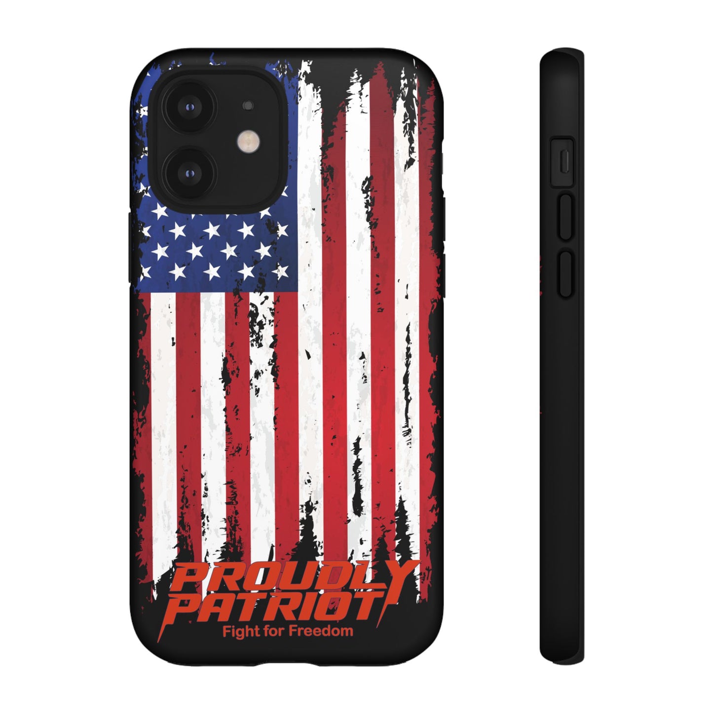 Distressed Flag Black, Patriotic Phone Case for Proud Americans, USA Flag Phone Cover, Tough Cases for Veterans, Independence Day Gift