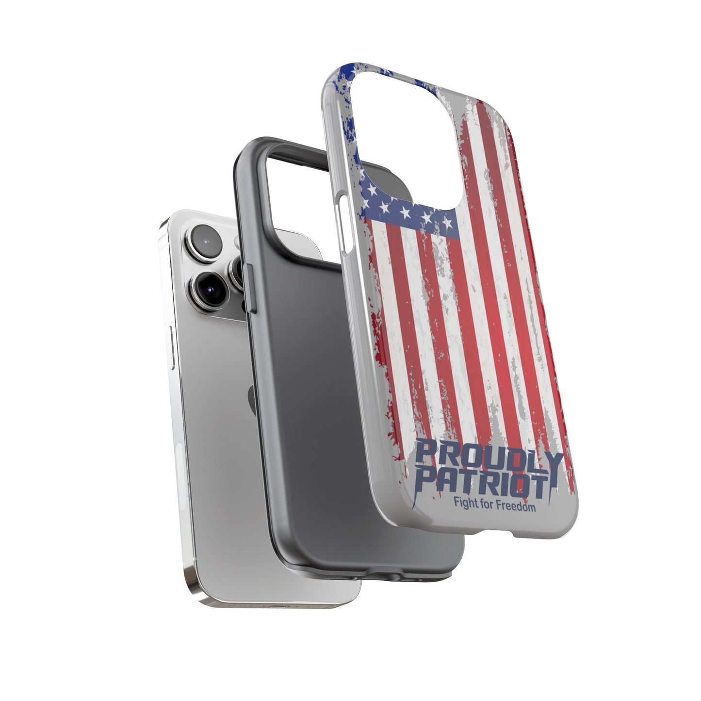 Distressed Flag Gray, Phone Case