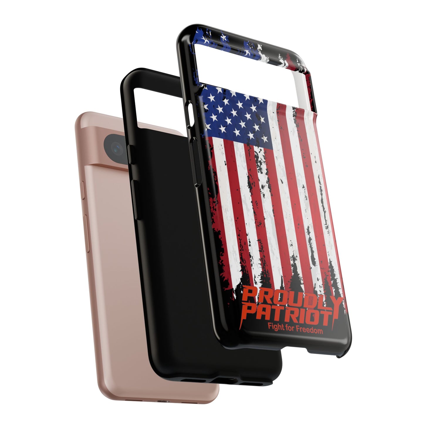 Distressed Flag Black, Patriotic Phone Case for Proud Americans, USA Flag Phone Cover, Tough Cases for Veterans, Independence Day Gift