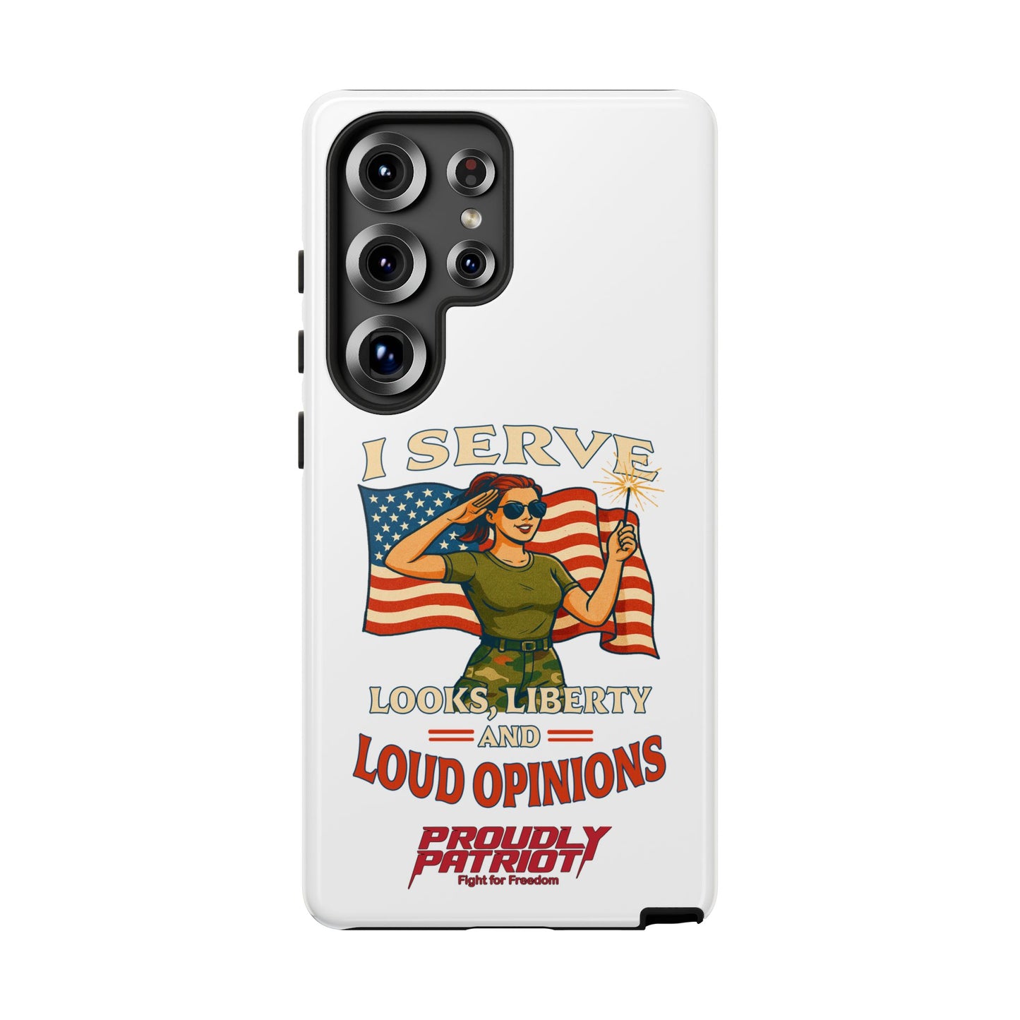 Patriotic Sass in Camo Class, Phone Case