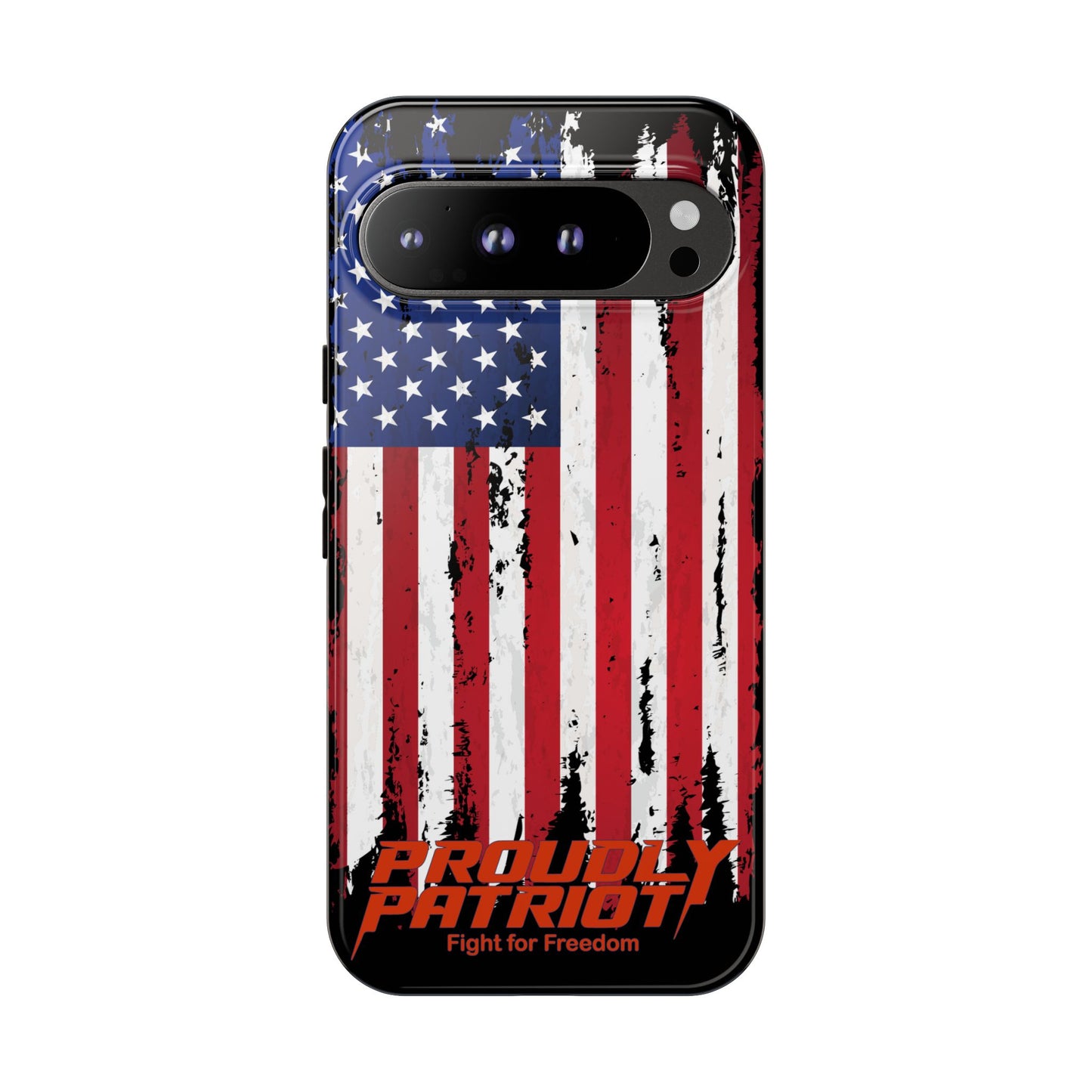 Distressed Flag Black, Patriotic Phone Case for Proud Americans, USA Flag Phone Cover, Tough Cases for Veterans, Independence Day Gift