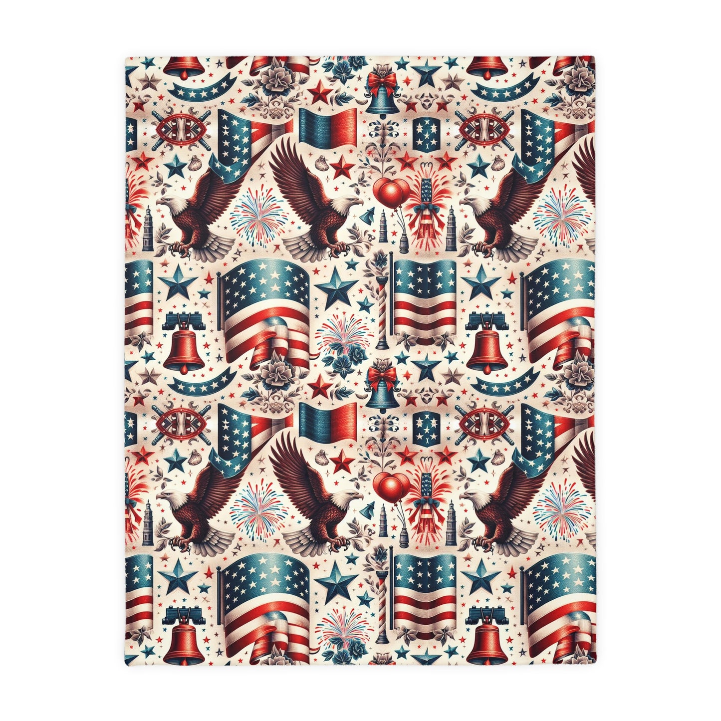 Flags and Eagles Velveteen Blanket