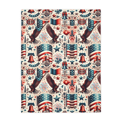 Flags and Eagles Velveteen Blanket