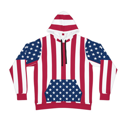 American Flag Athletic Hoodie — Strong and Brave US Veteran Eagle Design