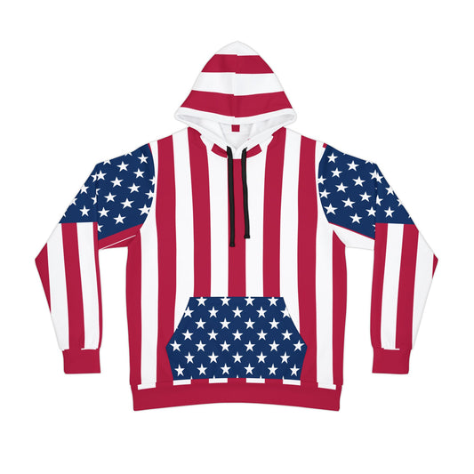 American Flag Athletic Hoodie — Strong and Brave US Veteran Eagle Design