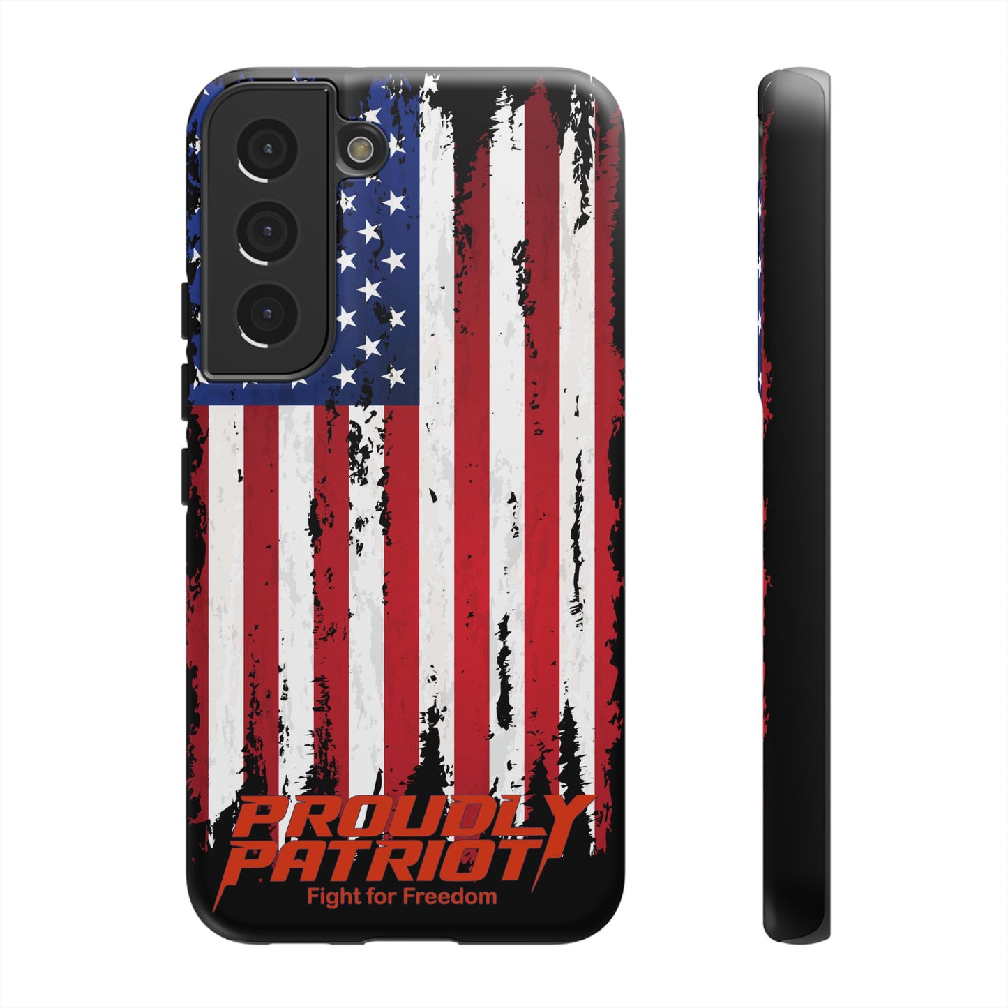 Distressed Flag Black, Patriotic Phone Case for Proud Americans, USA Flag Phone Cover, Tough Cases for Veterans, Independence Day Gift