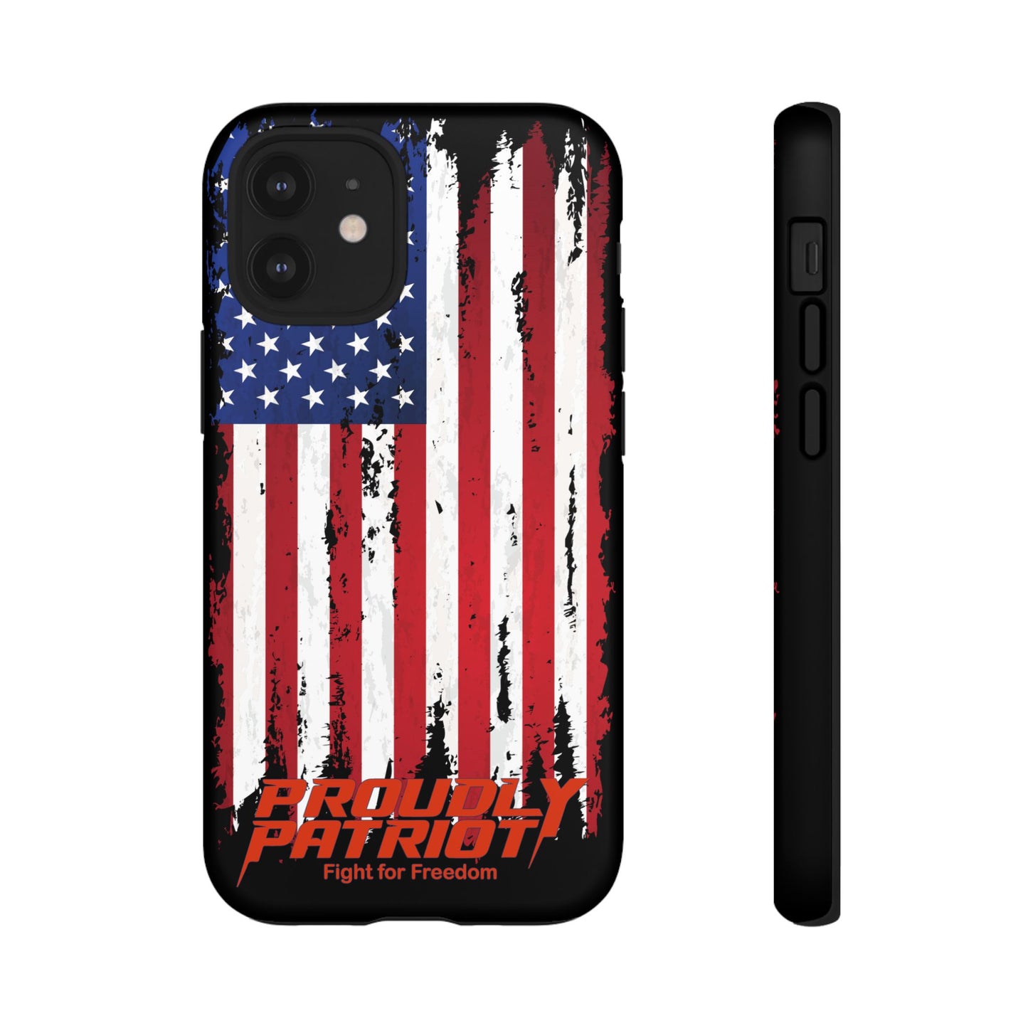 Distressed Flag Black, Patriotic Phone Case for Proud Americans, USA Flag Phone Cover, Tough Cases for Veterans, Independence Day Gift