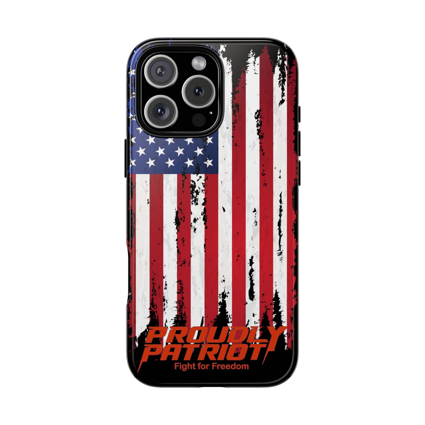 Distressed Flag Black, Patriotic Phone Case for Proud Americans, USA Flag Phone Cover, Tough Cases for Veterans, Independence Day Gift