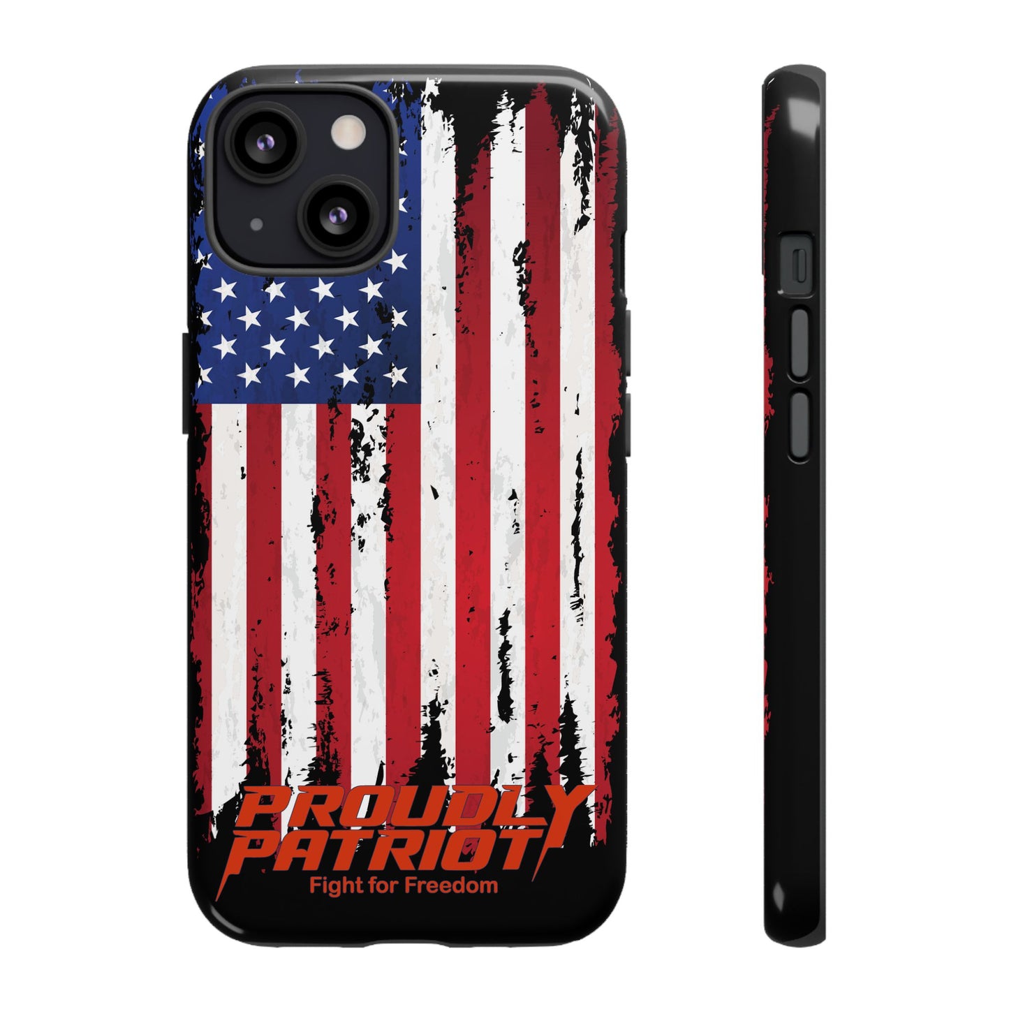 Distressed Flag Black, Patriotic Phone Case for Proud Americans, USA Flag Phone Cover, Tough Cases for Veterans, Independence Day Gift