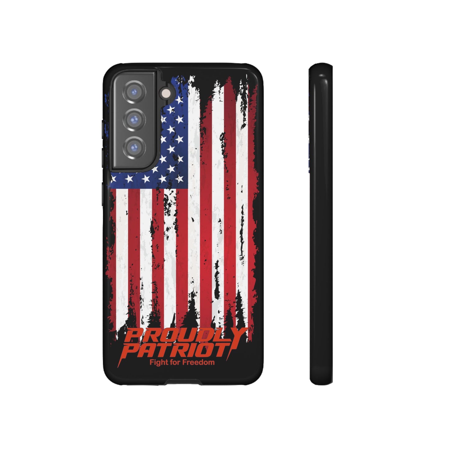 Distressed Flag Black, Patriotic Phone Case for Proud Americans, USA Flag Phone Cover, Tough Cases for Veterans, Independence Day Gift