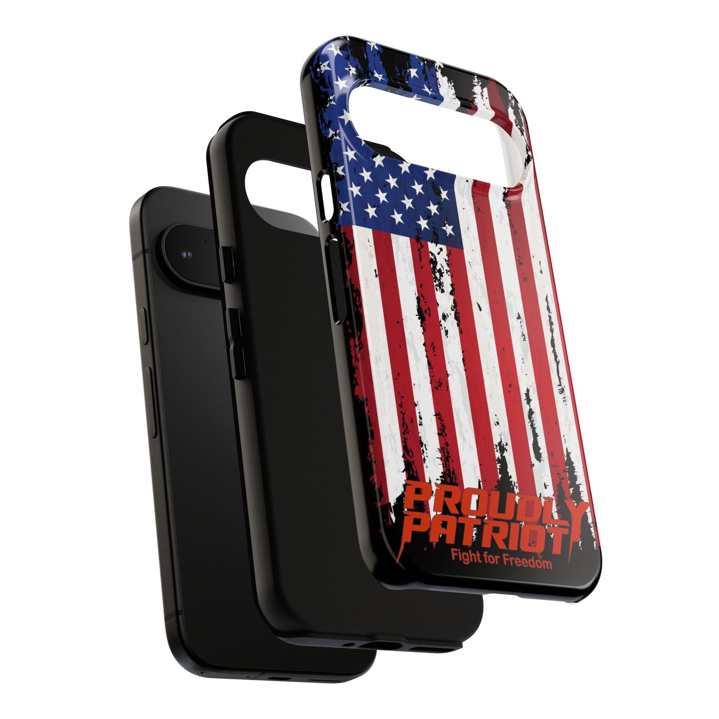 Distressed Flag Black, Patriotic Phone Case for Proud Americans, USA Flag Phone Cover, Tough Cases for Veterans, Independence Day Gift