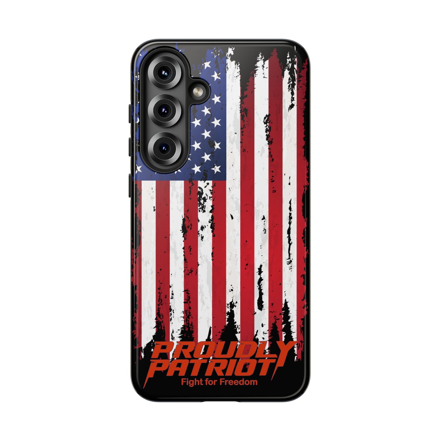 Distressed Flag Black, Patriotic Phone Case for Proud Americans, USA Flag Phone Cover, Tough Cases for Veterans, Independence Day Gift