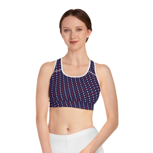 Patriotic Stars Sports Bra