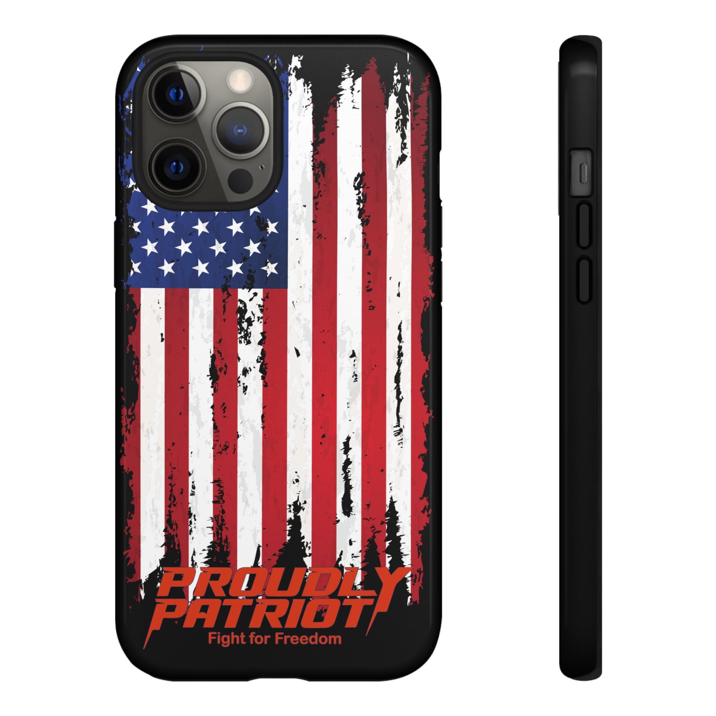Distressed Flag Black, Patriotic Phone Case for Proud Americans, USA Flag Phone Cover, Tough Cases for Veterans, Independence Day Gift