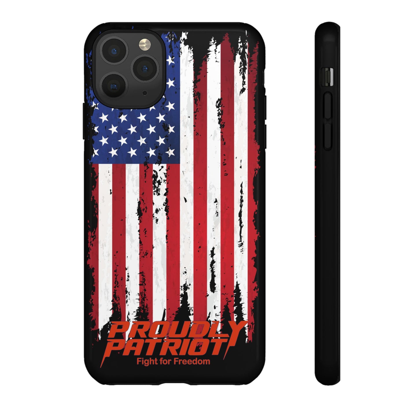 Distressed Flag Black, Patriotic Phone Case for Proud Americans, USA Flag Phone Cover, Tough Cases for Veterans, Independence Day Gift