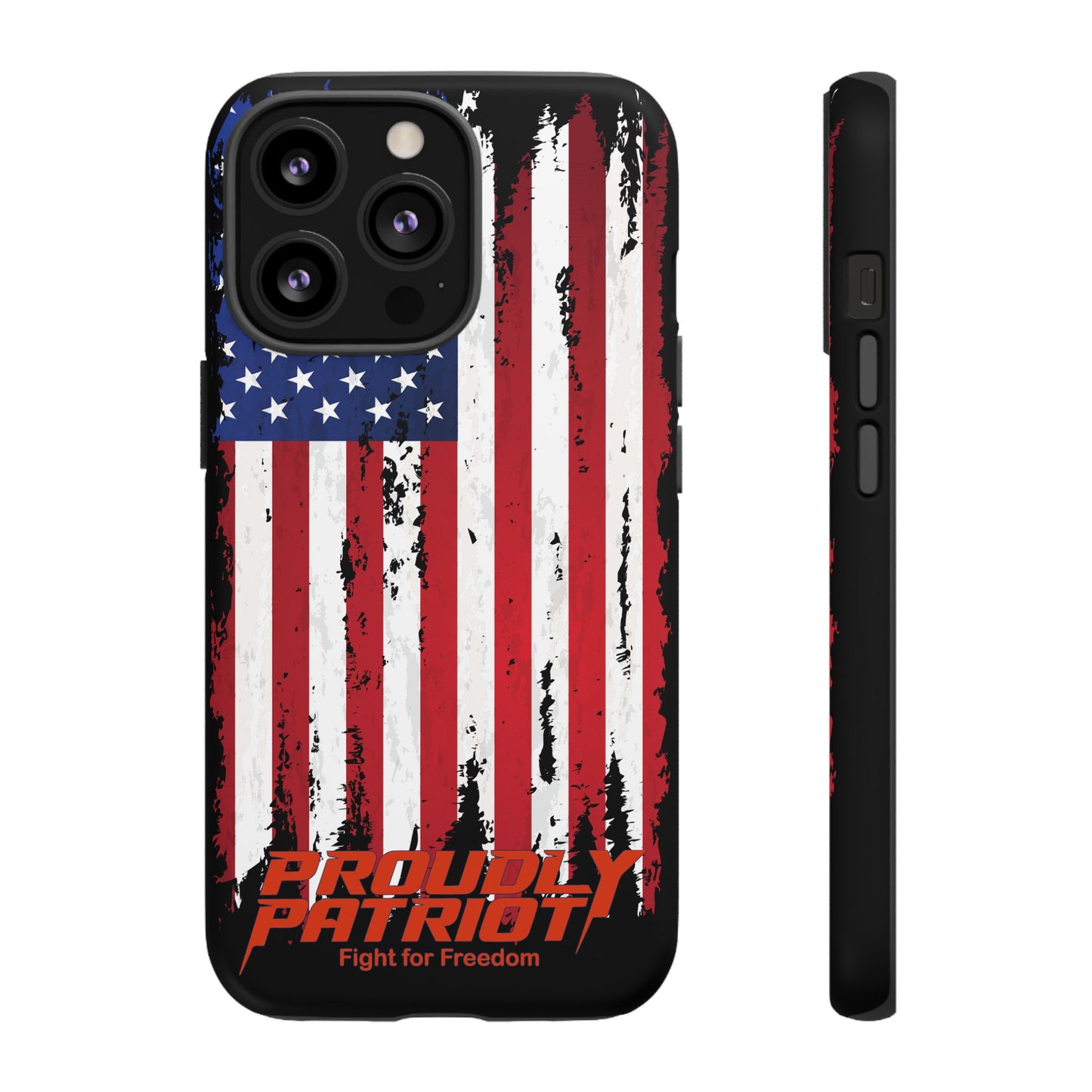 Distressed Flag Black, Patriotic Phone Case for Proud Americans, USA Flag Phone Cover, Tough Cases for Veterans, Independence Day Gift