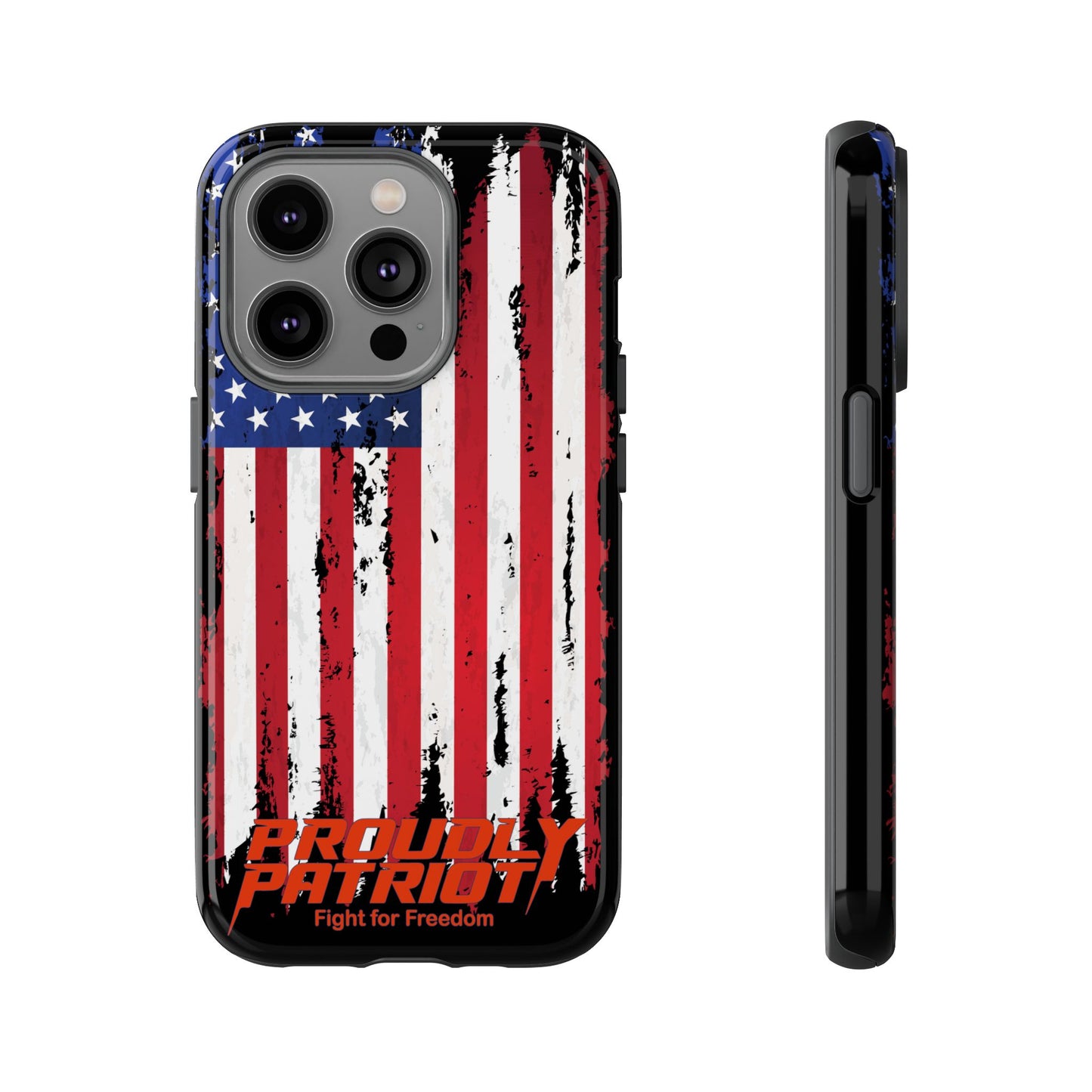 Distressed Flag Black, Patriotic Phone Case for Proud Americans, USA Flag Phone Cover, Tough Cases for Veterans, Independence Day Gift