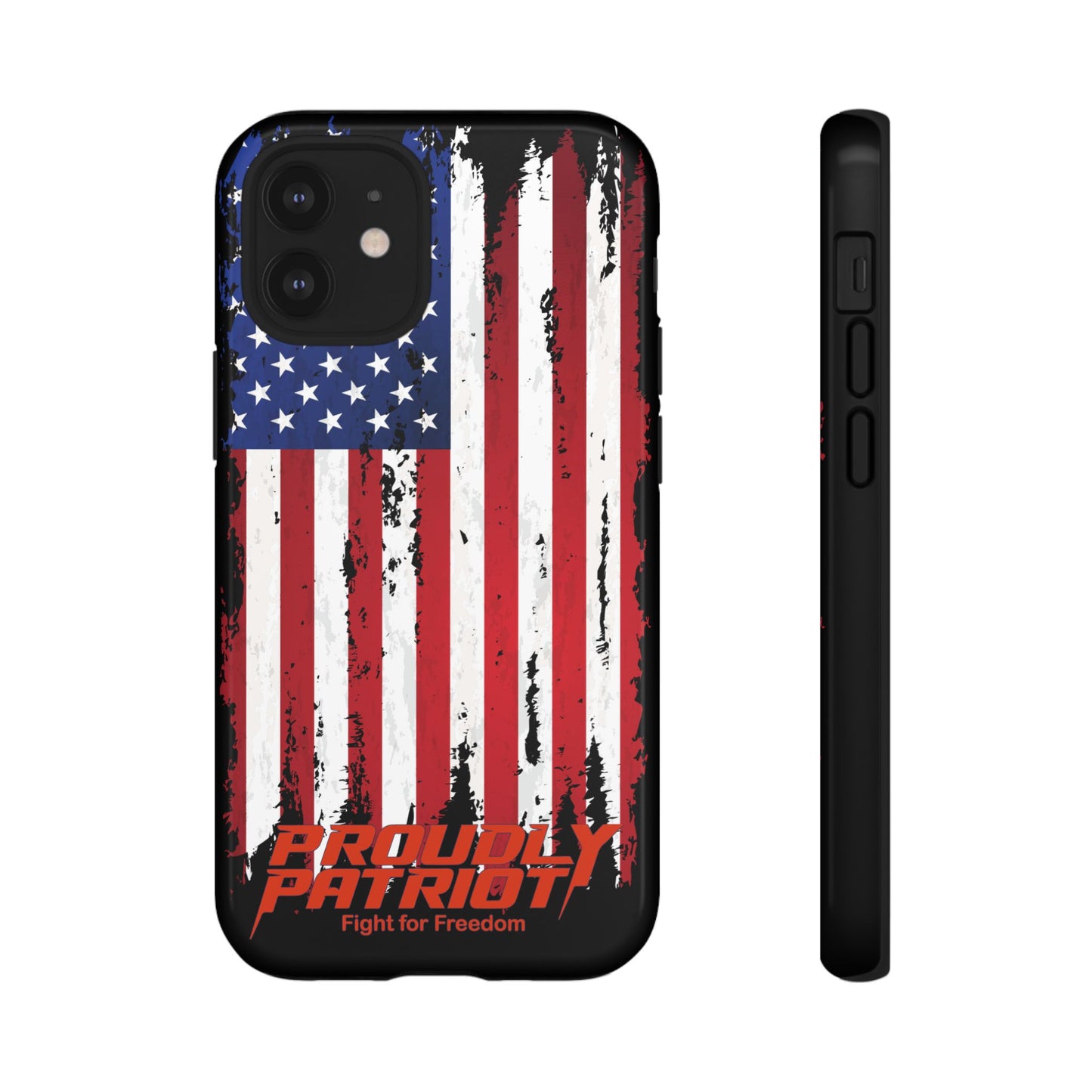 Distressed Flag Black, Patriotic Phone Case for Proud Americans, USA Flag Phone Cover, Tough Cases for Veterans, Independence Day Gift
