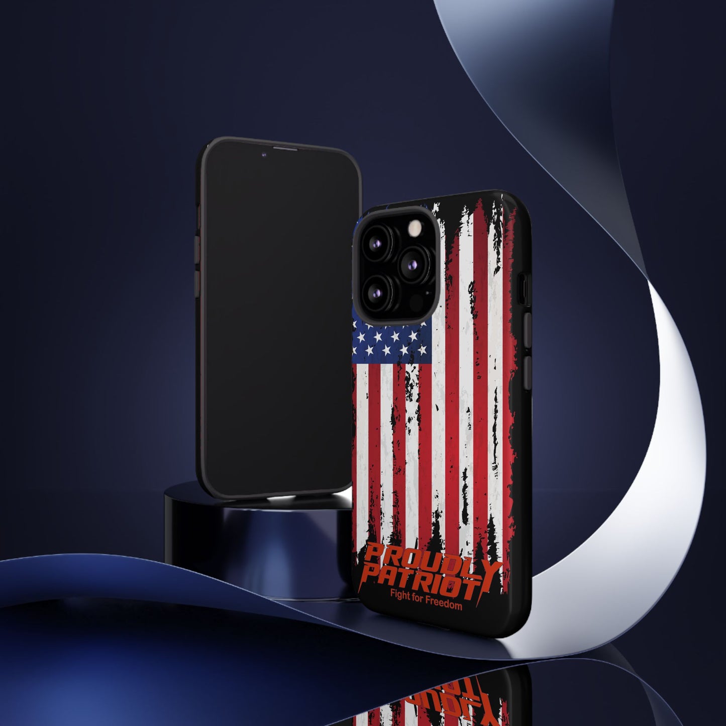 Distressed Flag Black, Patriotic Phone Case for Proud Americans, USA Flag Phone Cover, Tough Cases for Veterans, Independence Day Gift