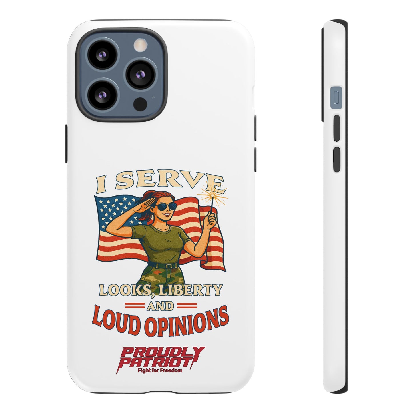 Patriotic Sass in Camo Class, Phone Case