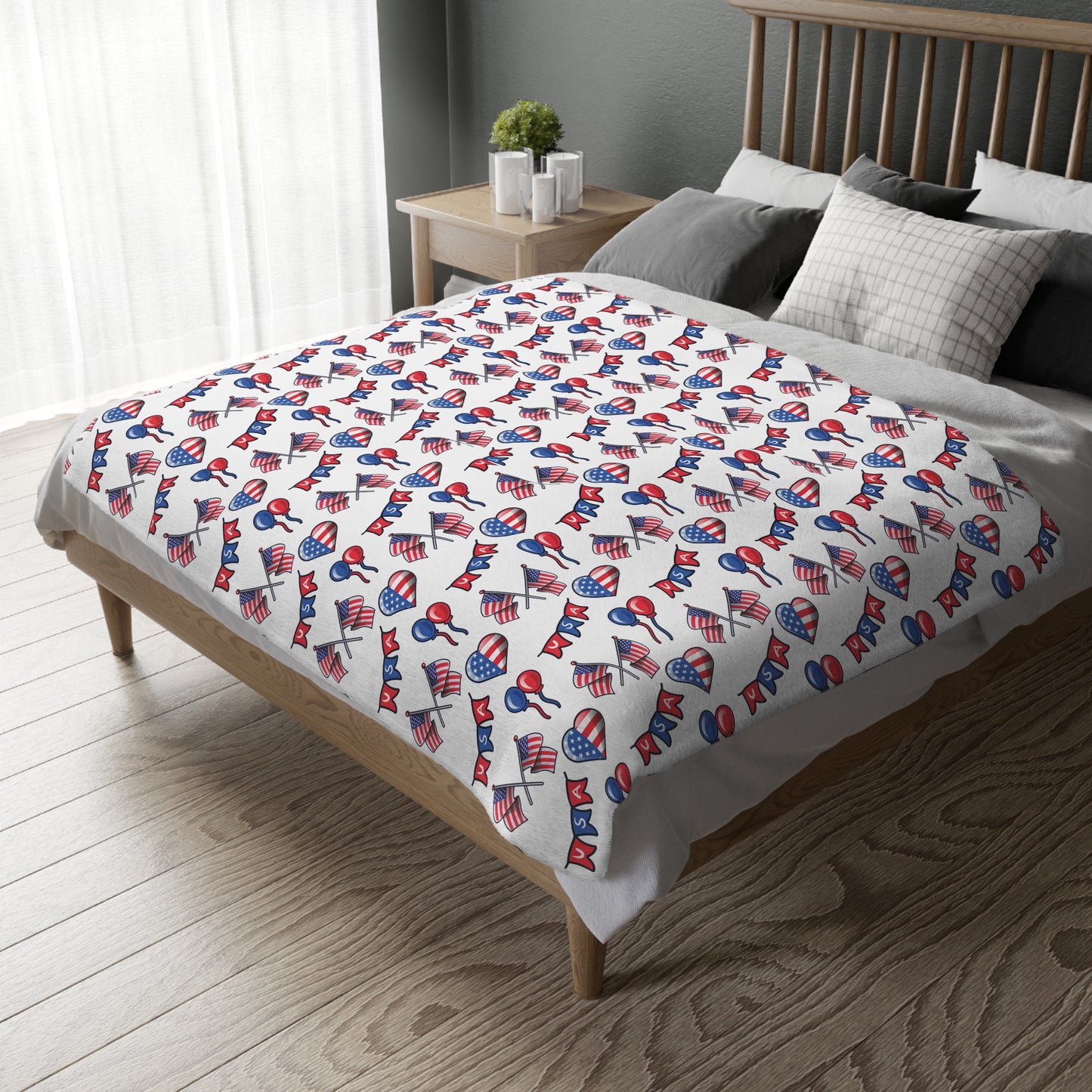 Heart USA Velveteen Blanket