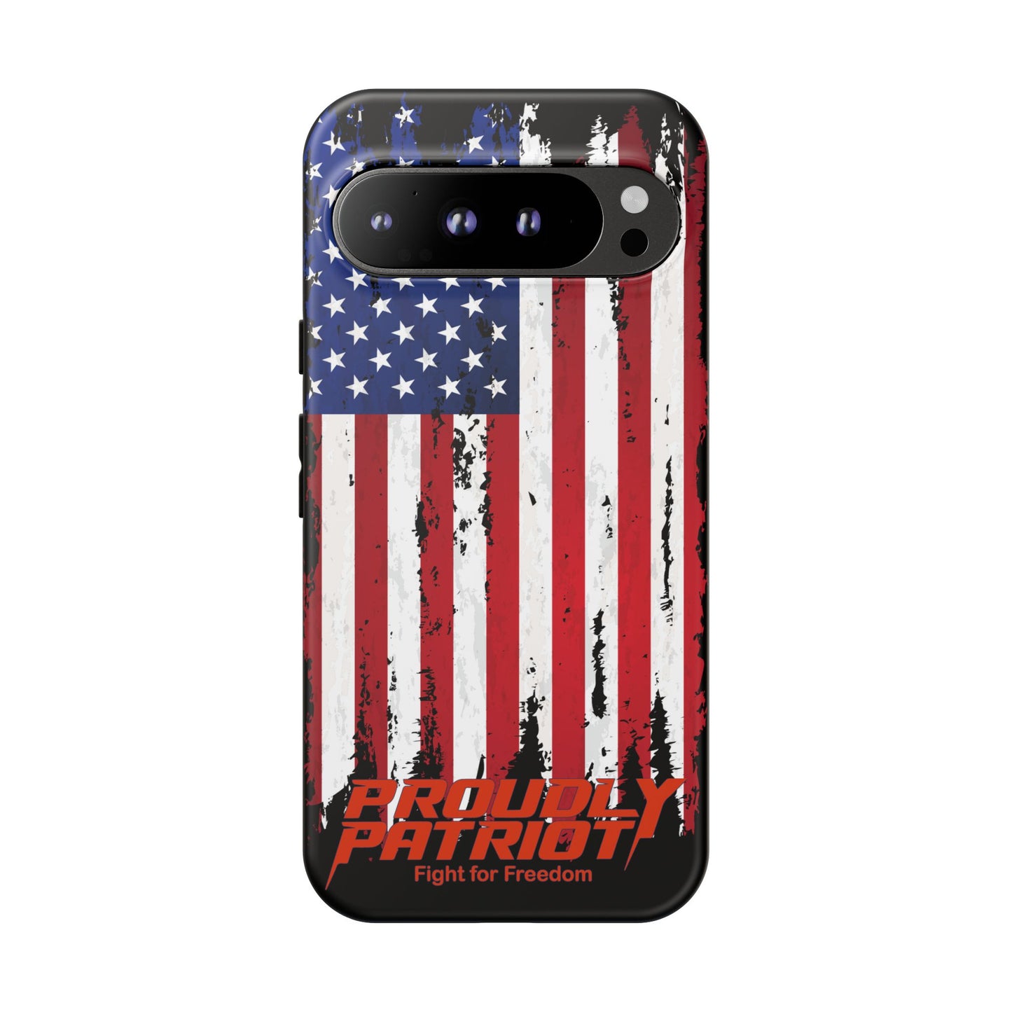 Distressed Flag Black, Patriotic Phone Case for Proud Americans, USA Flag Phone Cover, Tough Cases for Veterans, Independence Day Gift