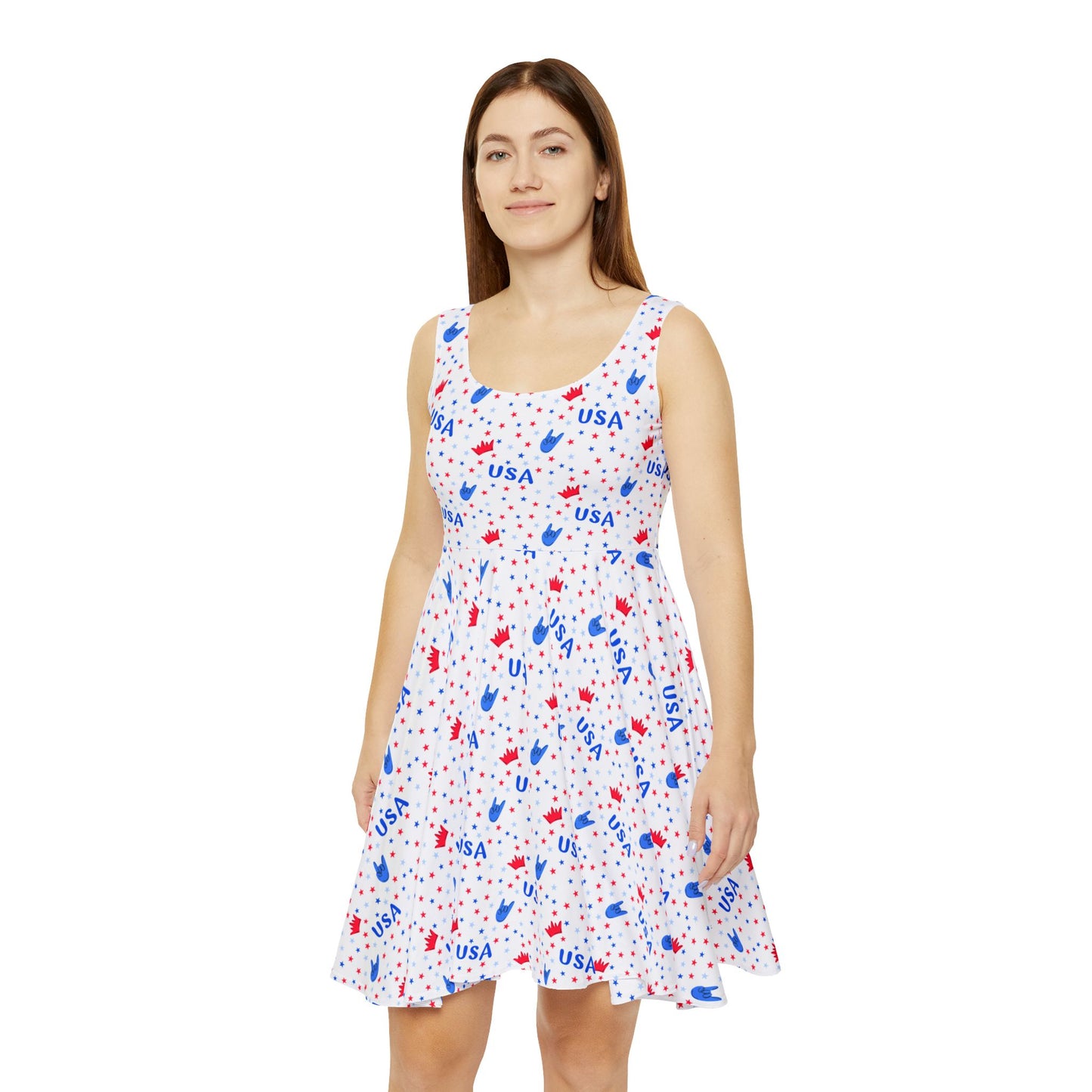 Red, White, and Blue USA Women's Skater Dress