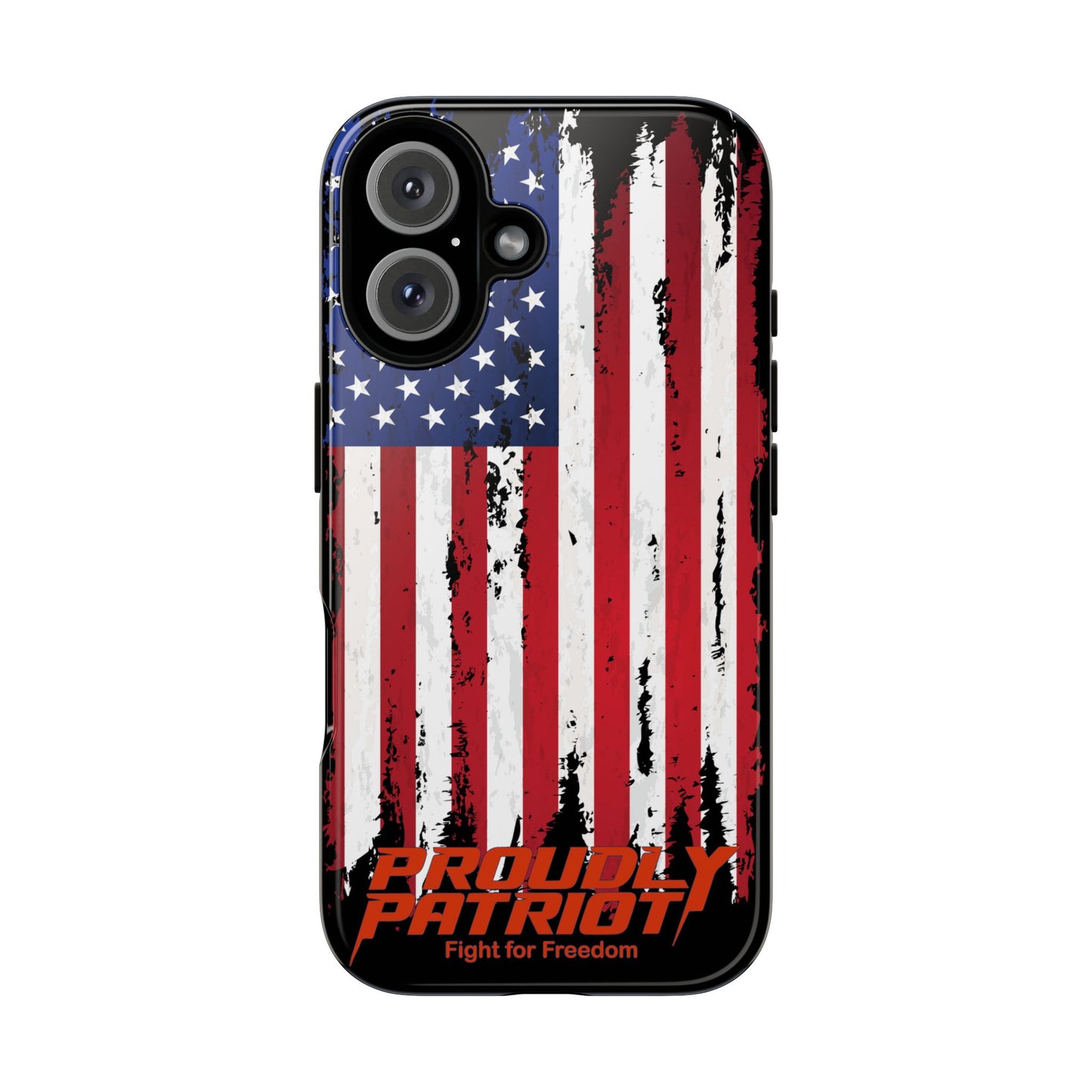 Distressed Flag Black, Patriotic Phone Case for Proud Americans, USA Flag Phone Cover, Tough Cases for Veterans, Independence Day Gift