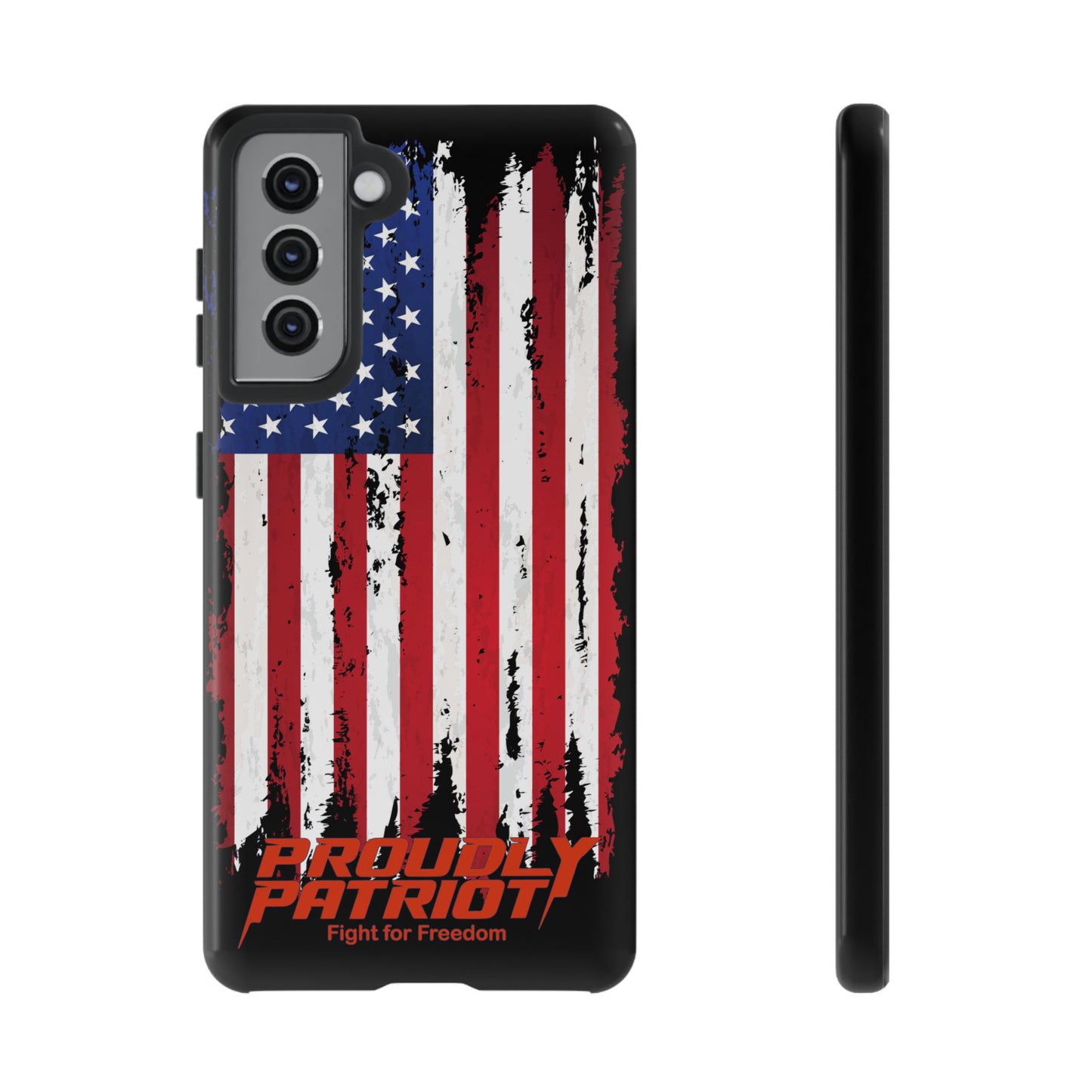 Distressed Flag Black, Patriotic Phone Case for Proud Americans, USA Flag Phone Cover, Tough Cases for Veterans, Independence Day Gift