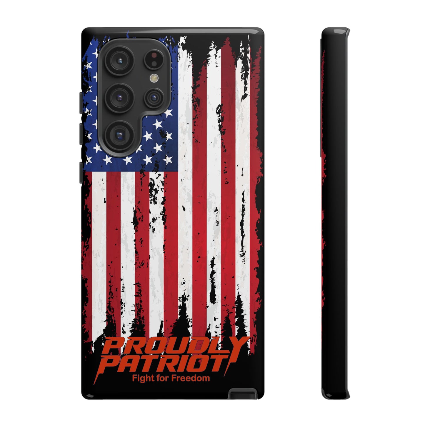 Distressed Flag Black, Patriotic Phone Case for Proud Americans, USA Flag Phone Cover, Tough Cases for Veterans, Independence Day Gift