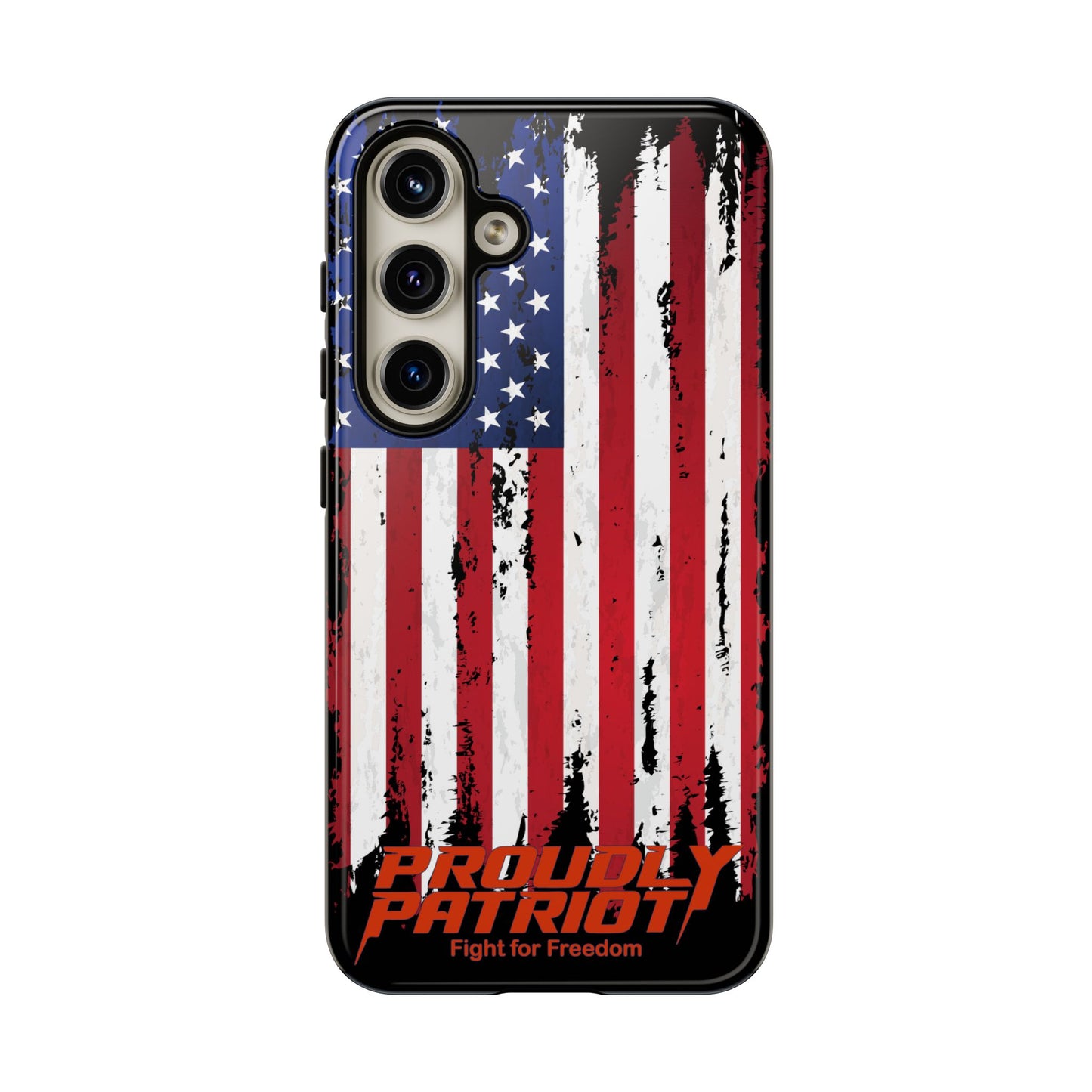 Distressed Flag Black, Patriotic Phone Case for Proud Americans, USA Flag Phone Cover, Tough Cases for Veterans, Independence Day Gift