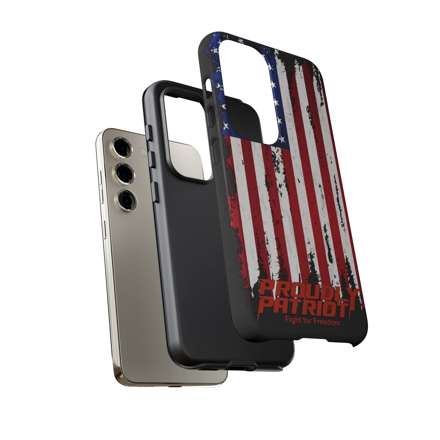 Distressed Flag Black, Patriotic Phone Case for Proud Americans, USA Flag Phone Cover, Tough Cases for Veterans, Independence Day Gift