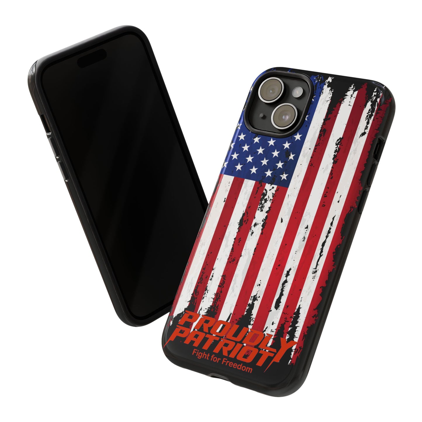 Distressed Flag Black, Patriotic Phone Case for Proud Americans, USA Flag Phone Cover, Tough Cases for Veterans, Independence Day Gift